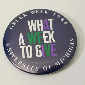 Greek Week 1986 University of Michigan Pin
